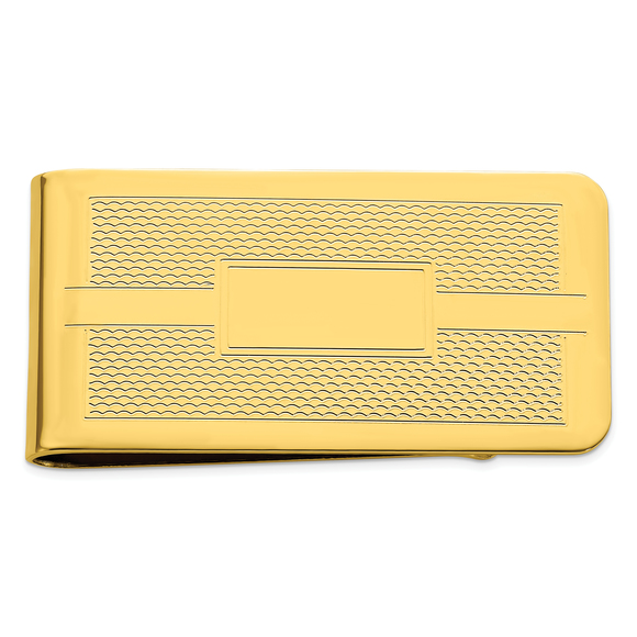 Gold-plated Kelly Waters Honey Comb Square Engraveable...